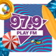 Logo de PLAY 97.9 FM Ensenada - XEEBC